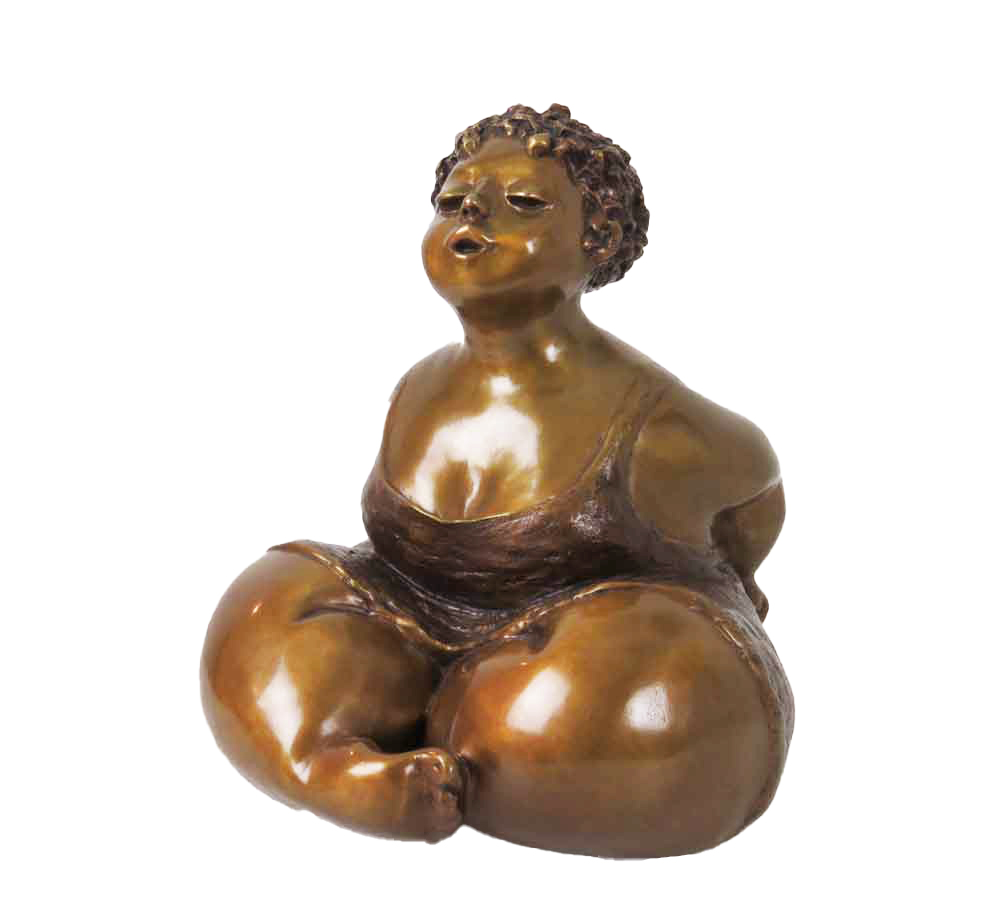 Sculpture de bronze d'une femme méditant par Rose-Aimée Bélanger à vendre en galerie d'art à Montréal. « Méditation » disponible à la Galerie Blanche.