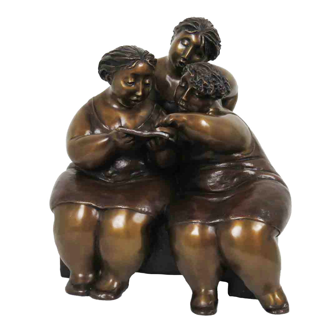 Sculpture de bronze par Rose-Aimée Bélanger à vendre en galerie d'art à Montréal. « Les liseuses » disponible à la Galerie Blanche.