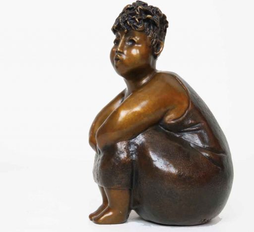 Profil de la sculpture de bronze par Rose-Aimée Bélanger à vendre en galerie d'art à Montréal. « Regina » disponible à la Galerie Blanche.