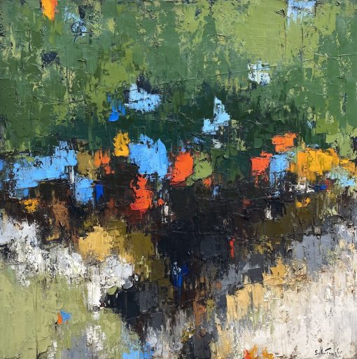 Variation d'automne no.6 par Dominik Sokolowski, une peinture à l'huile sur toile. Art contemporain à vendre à la Galerie Blanche de Montréal.