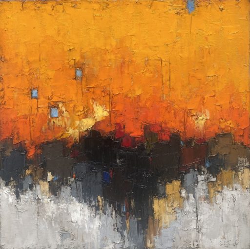 Couleurs d'automne no.6 par Dominik Sokolowski, une peinture à l'huile sur toile. Art contemporain à vendre à la Galerie Blanche de Montréal.