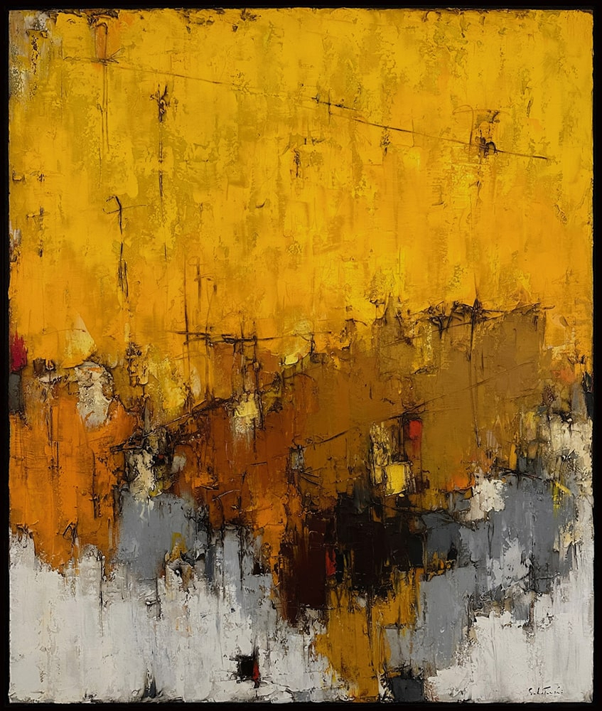 Couleurs d'automne no.7 par Dominik Sokolowski, une peinture à l'huile sur toile. Art contemporain à vendre à la Galerie Blanche de Montréal.