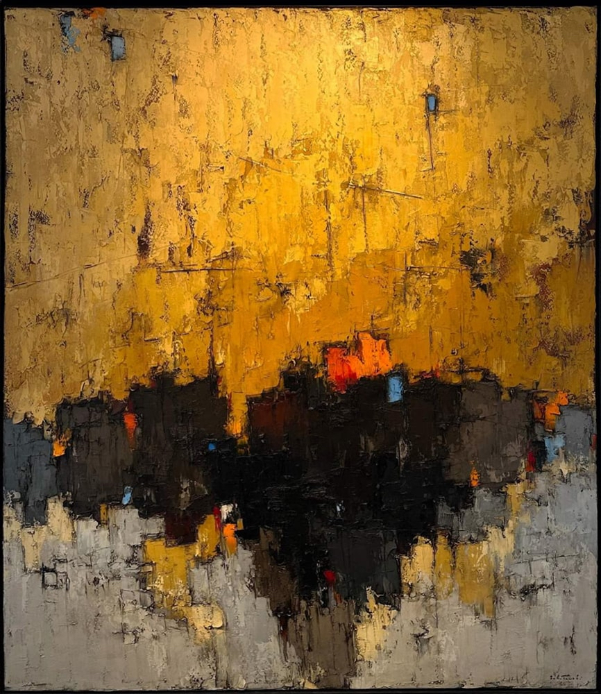Variation d'automne par Dominik Sokolowski, une peinture à l'huile sur toile. Art contemporain à vendre à la Galerie Blanche de Montréal.