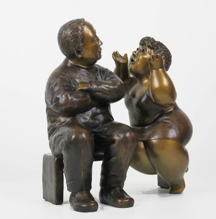 Couple sculpté en bronze par Rose-Aimée Bélanger à vendre en galerie d'art à Montréal. « C'est si simple » disponible à la Galerie Blanche.
