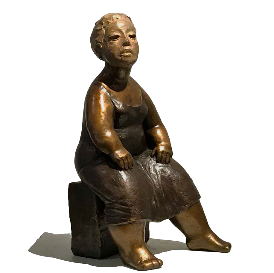 Petite sculpture de bronze par Rose-Aimée Bélanger à vendre en galerie d'art à Montréal. « Masque de beauté » disponible à la Galerie Blanche.