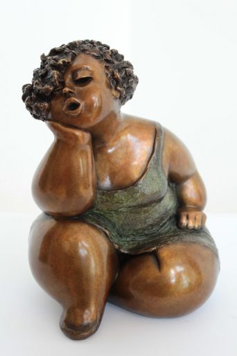 Petite sculpture de bronze par Rose-Aimée Bélanger à vendre en galerie d'art à Montréal. « Délice » disponible à la Galerie Blanche.