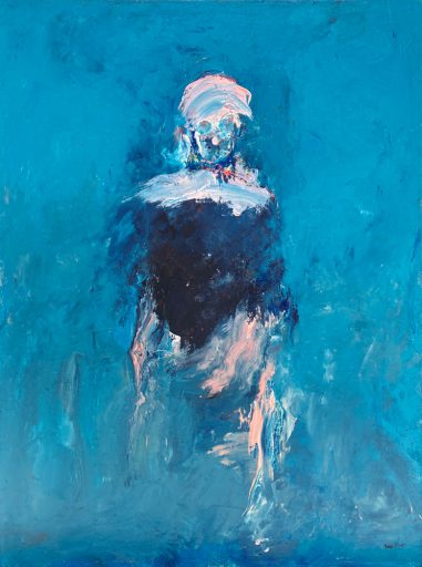 Acrylique sur toile par Benoit Genest Rouillier à vendre en galerie d'art à Montréal. «Les bleus en voie d'extinction » disponible à la Galerie Blanche.