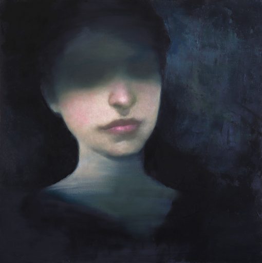Portrait d'une femme à l'huile sur toile par J.T. Winik à vendre en galerie d'art à Montréal. « Shadows » disponible à la Galerie Blanche.