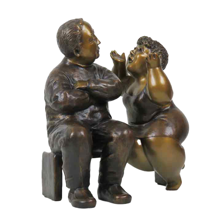 Sculpture de bronze d'un couple par Rose-Aimée Bélanger à vendre en galerie d'art à Montréal. « C'est si simple » disponible à la Galerie Blanche.
